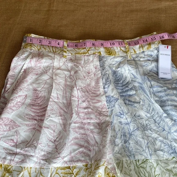 NEW Aura Linen Blend Botanical Print Long Sleeve Shirt and Matching Shorts - Picture 5 of 15